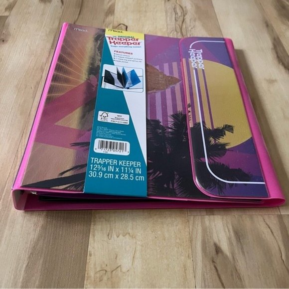 Trapper Keeper Binder Sunset New Mead The Oringal Trapper Keeper Pink Purple NWT - Picture 3 of 12